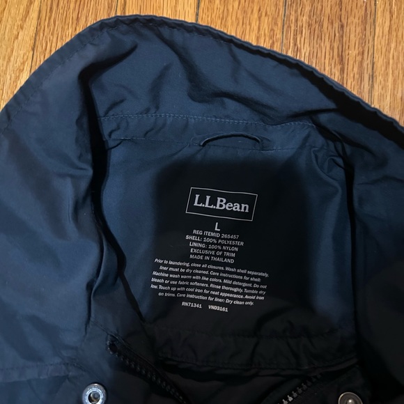 L.L. BEAN TRENCH WOOL LINER RAIN LONG COAT WOMENS BLACK SZ LARGE - Picture 8 of 13